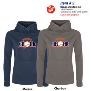 Item 03 Monarques Baseball AA Kangourou Femme ATC L2005 2026